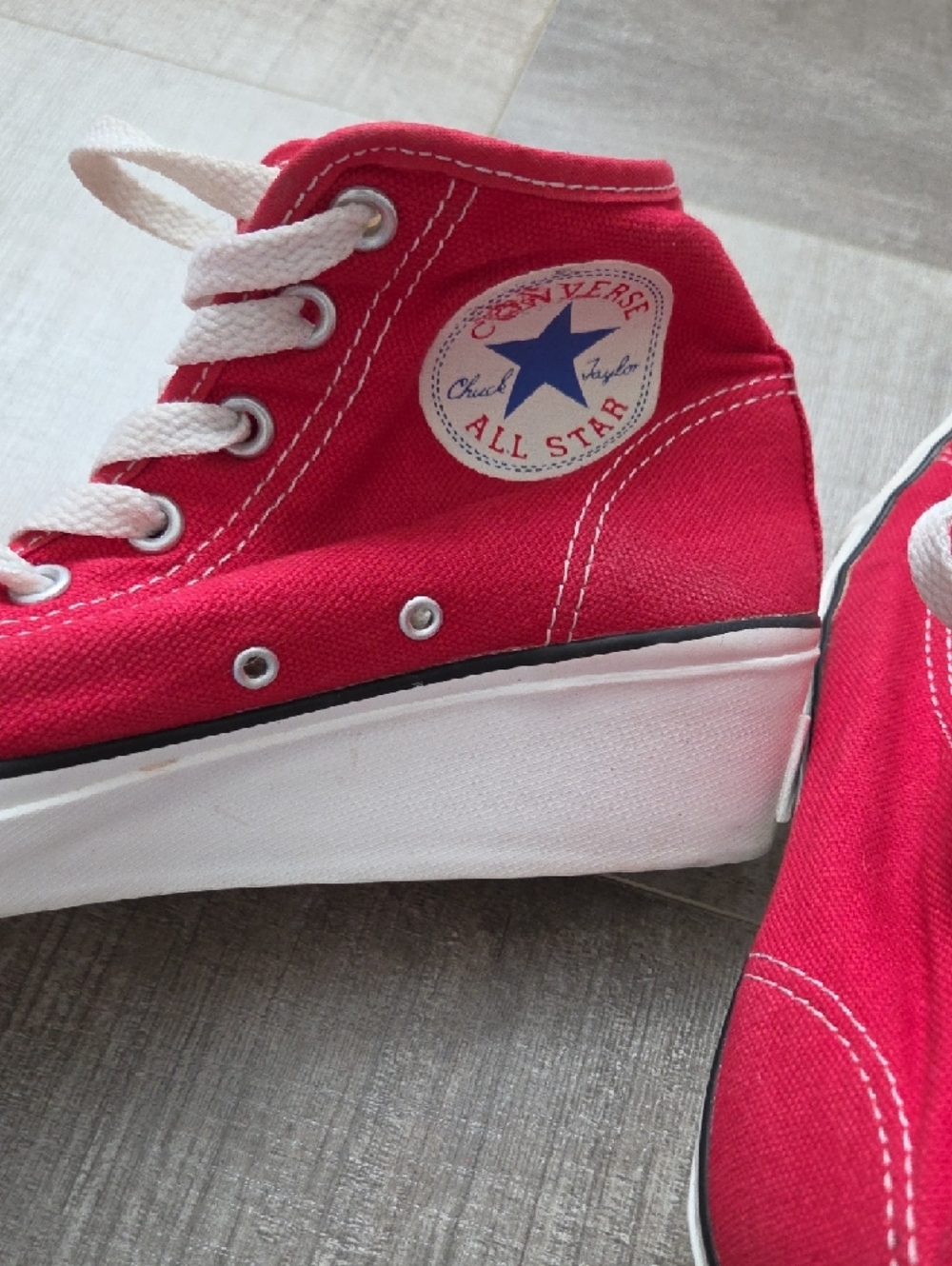 Converse Red High Top Platform Sneakers - Picture 6 of 7